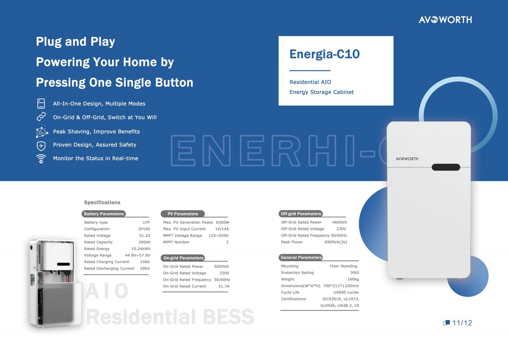 Energia-C10 Floor Standing All-in-One ESS
